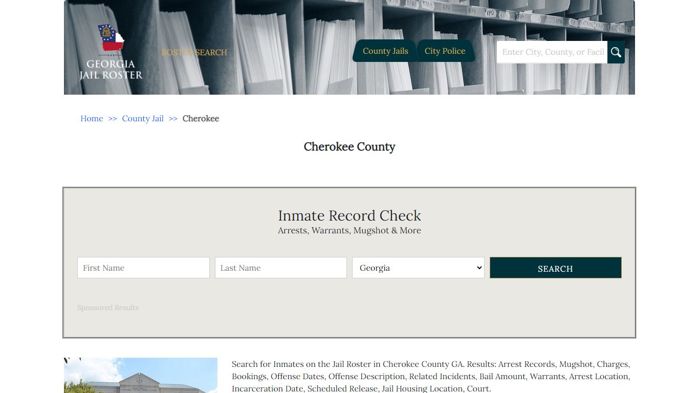 Cherokee County - Georgia Jail Inmate Search