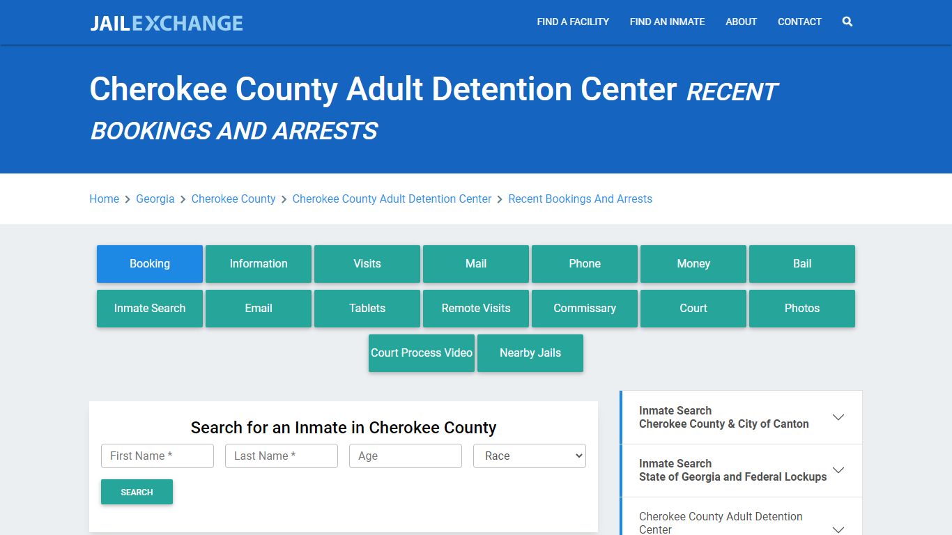 Cherokee County Adult Detention Center GA Recent Arrests and Bookings