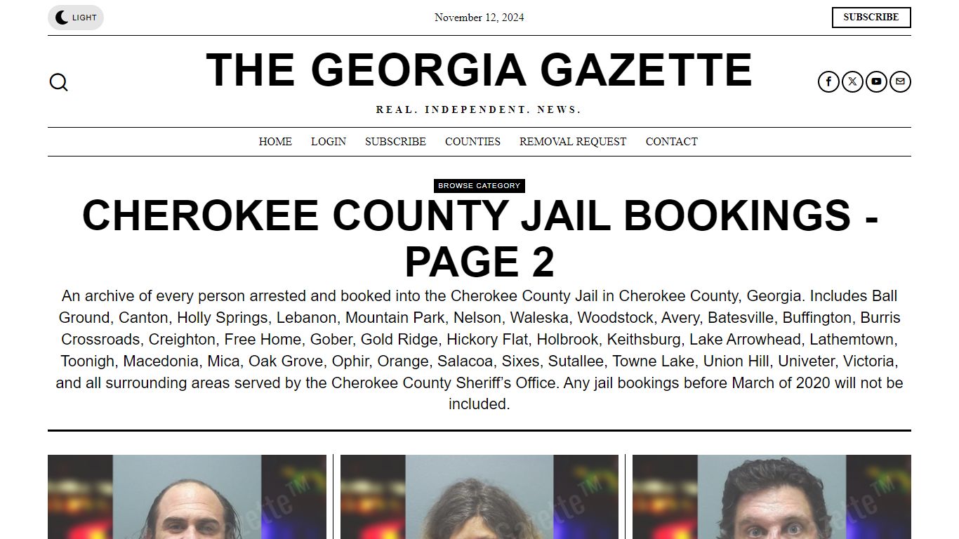 Cherokee County Jail Bookings – Page 2 – The Georgia Gazette